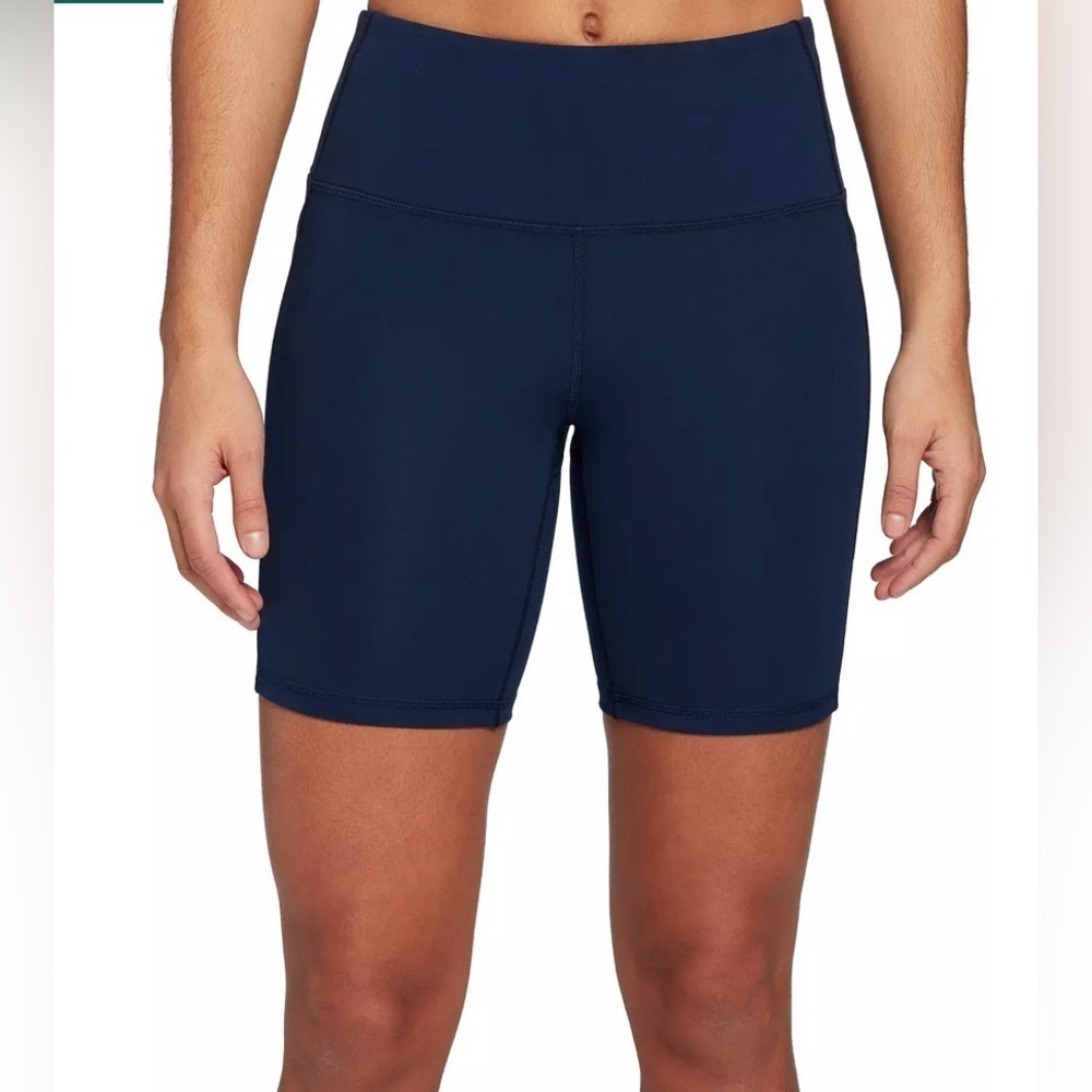 DSG Women's Momentum High rise Seamless Bike Shorts 7” Textured Navy Size S NWT